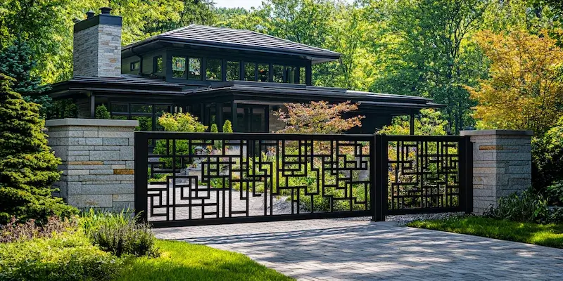 Moderne Metallzäune aus Polen