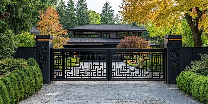 Moderne Metallzäune aus Polen